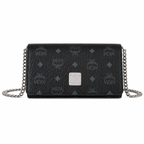 MCM Klassik Series Black Chain Envelope Bag