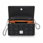 MCM Klassik Series Black Chain Envelope Bag