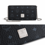 MCM Klassik Series Black Chain Envelope Bag