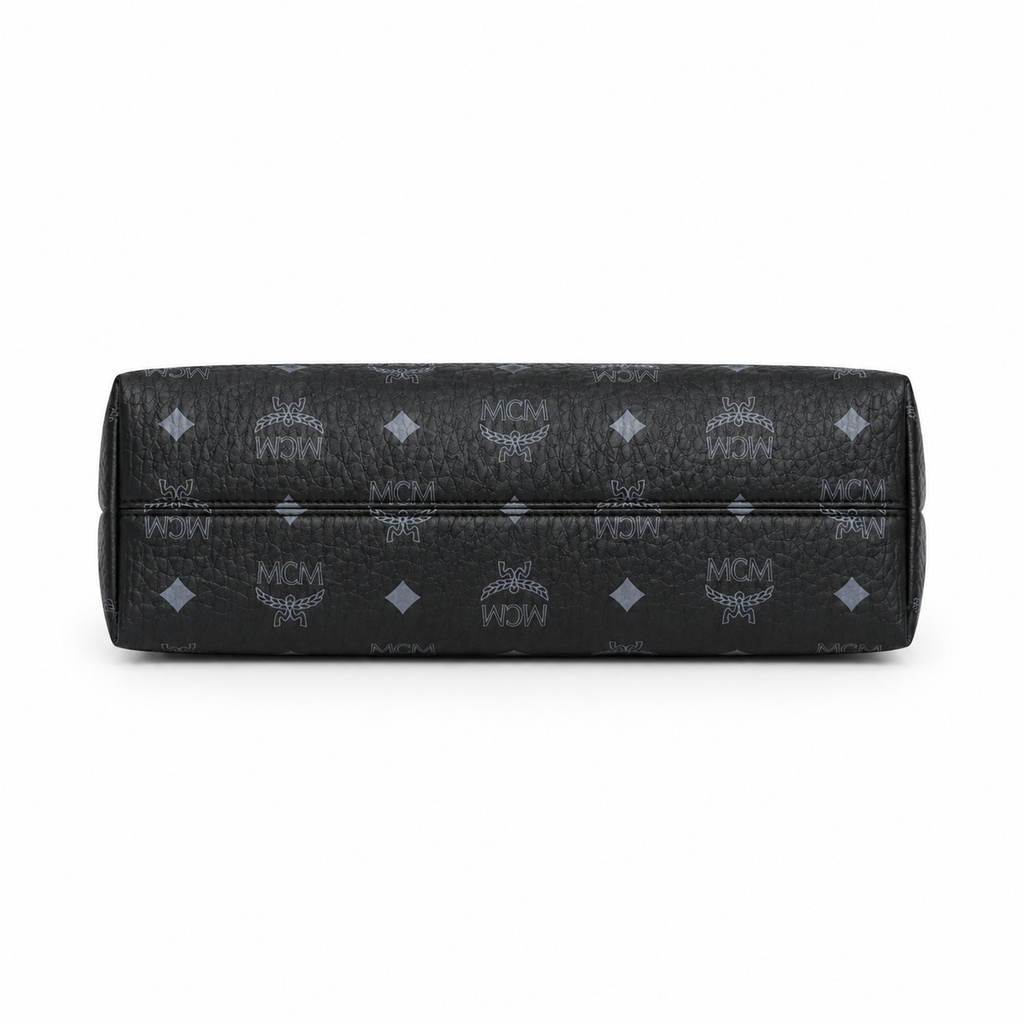 MCM Aren Visetos Series Black Hobo Shoulder Bag