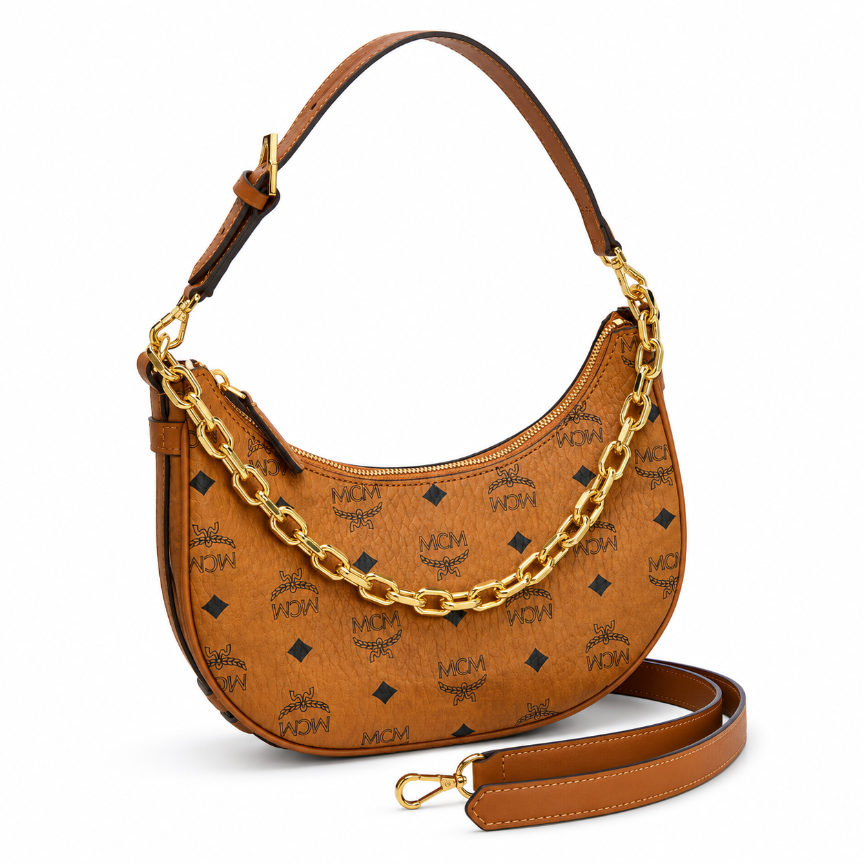 MCM Aren Crescent Bag