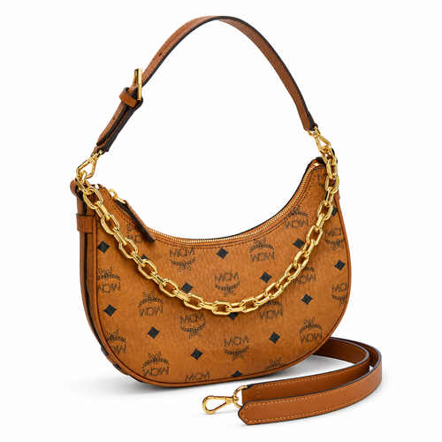 MCM Aren Crescent Bag