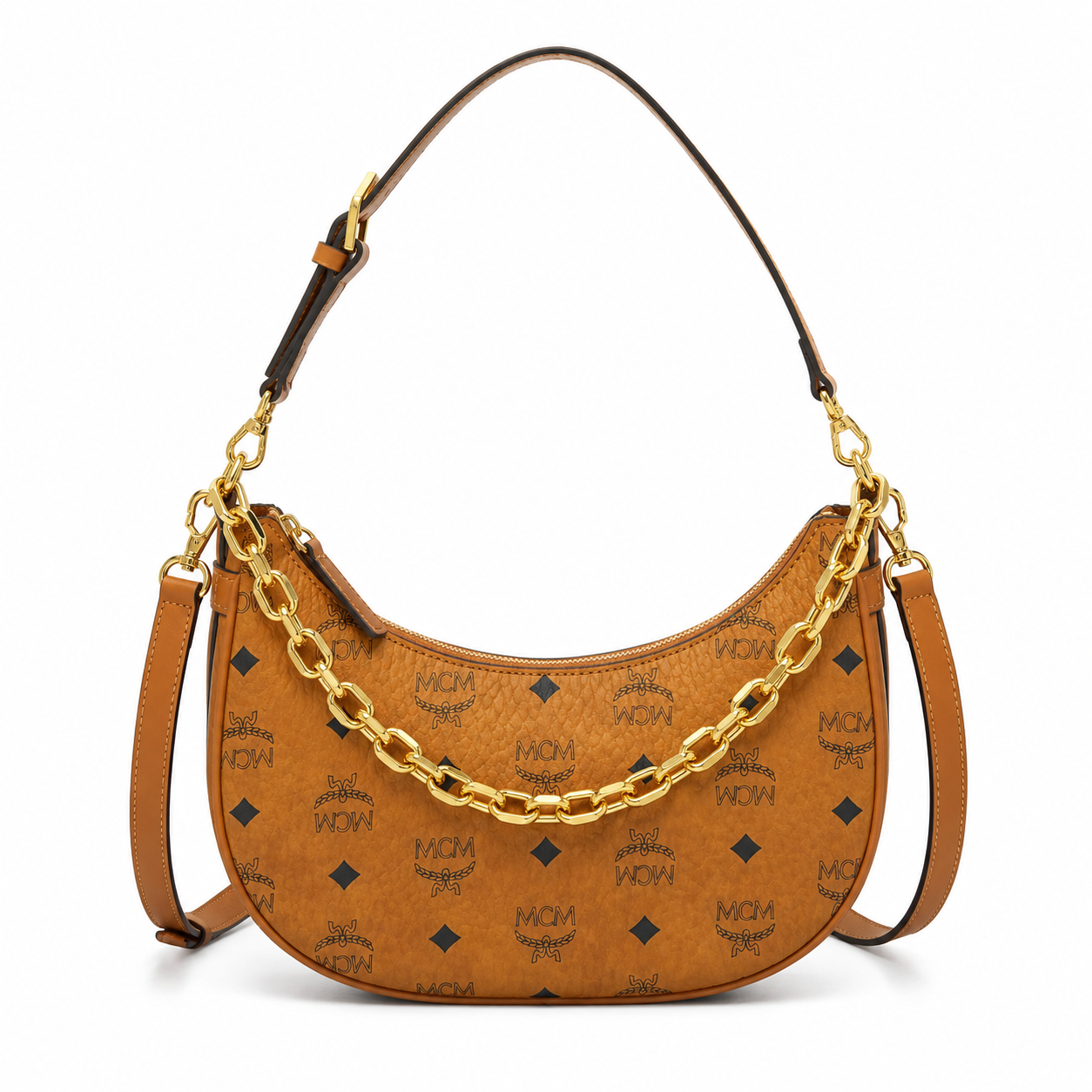 MCM Aren Crescent Bag
