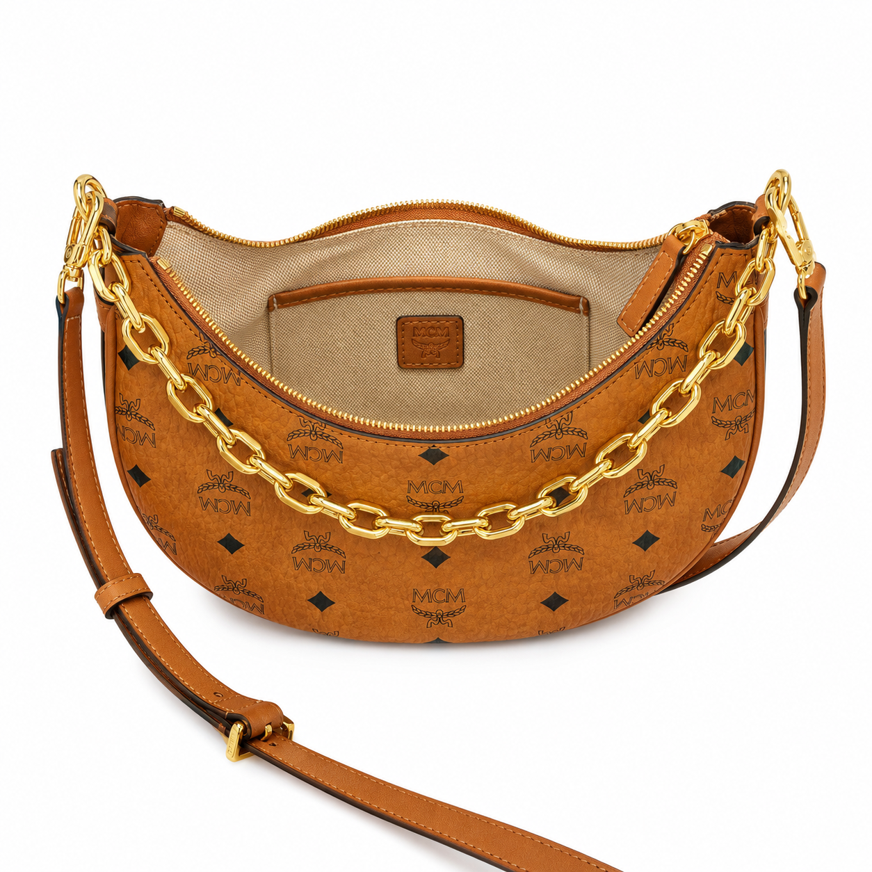MCM Aren Crescent Bag