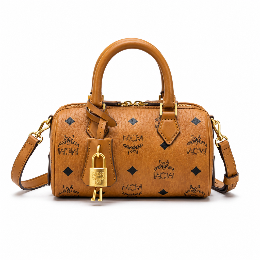 MCM Ella Visetos Series Mini Boston Bag