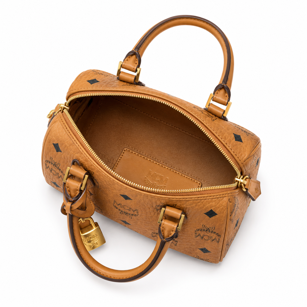 MCM Ella Visetos Series Mini Boston Bag