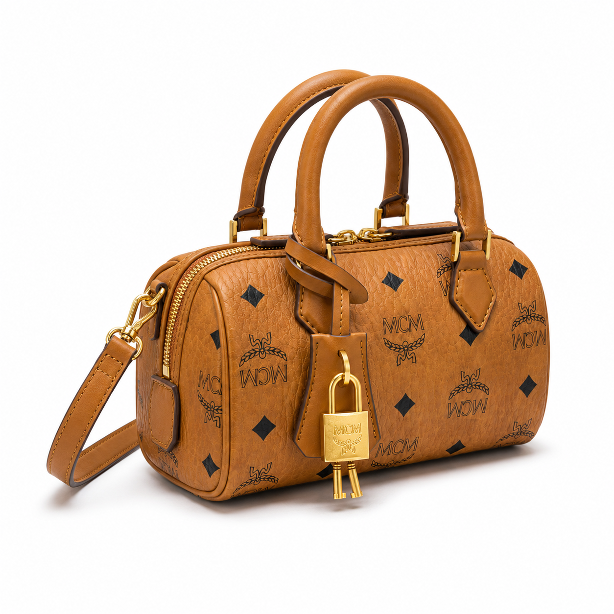 MCM Ella Visetos Series Mini Boston Bag