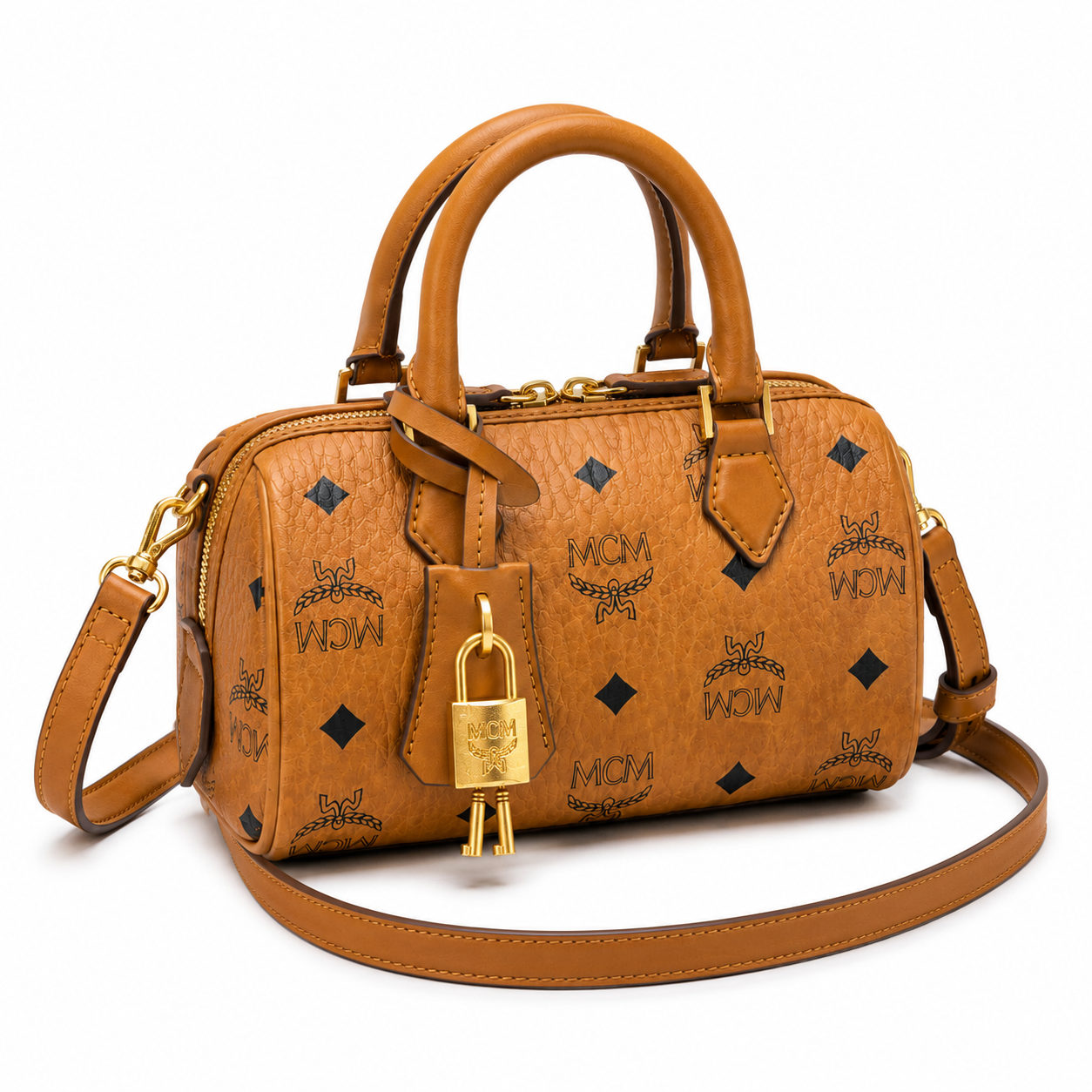 MCM Ella Visetos Series Mini Boston Bag
