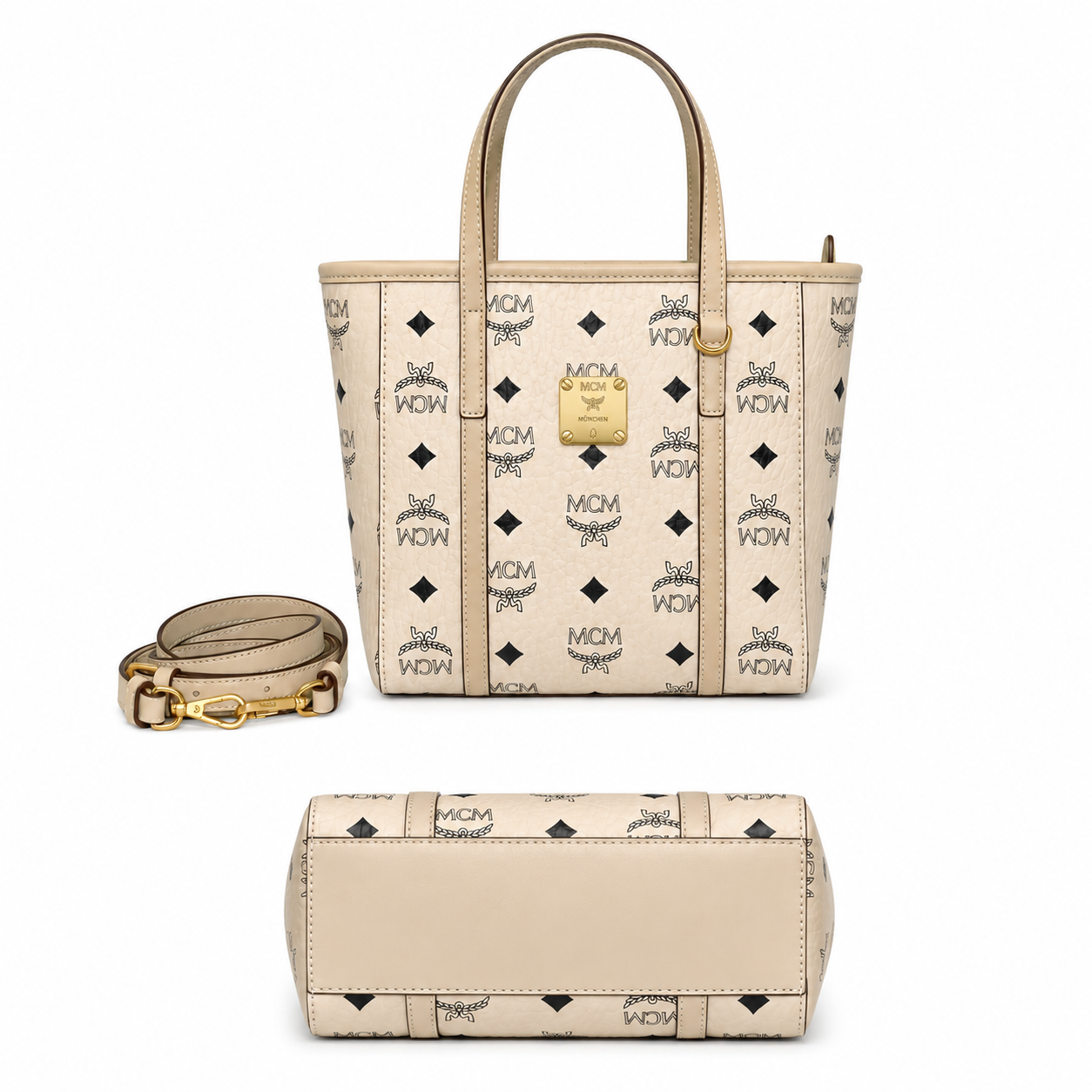 MCM Toni Visetos Series Mini Basket Tote Bag