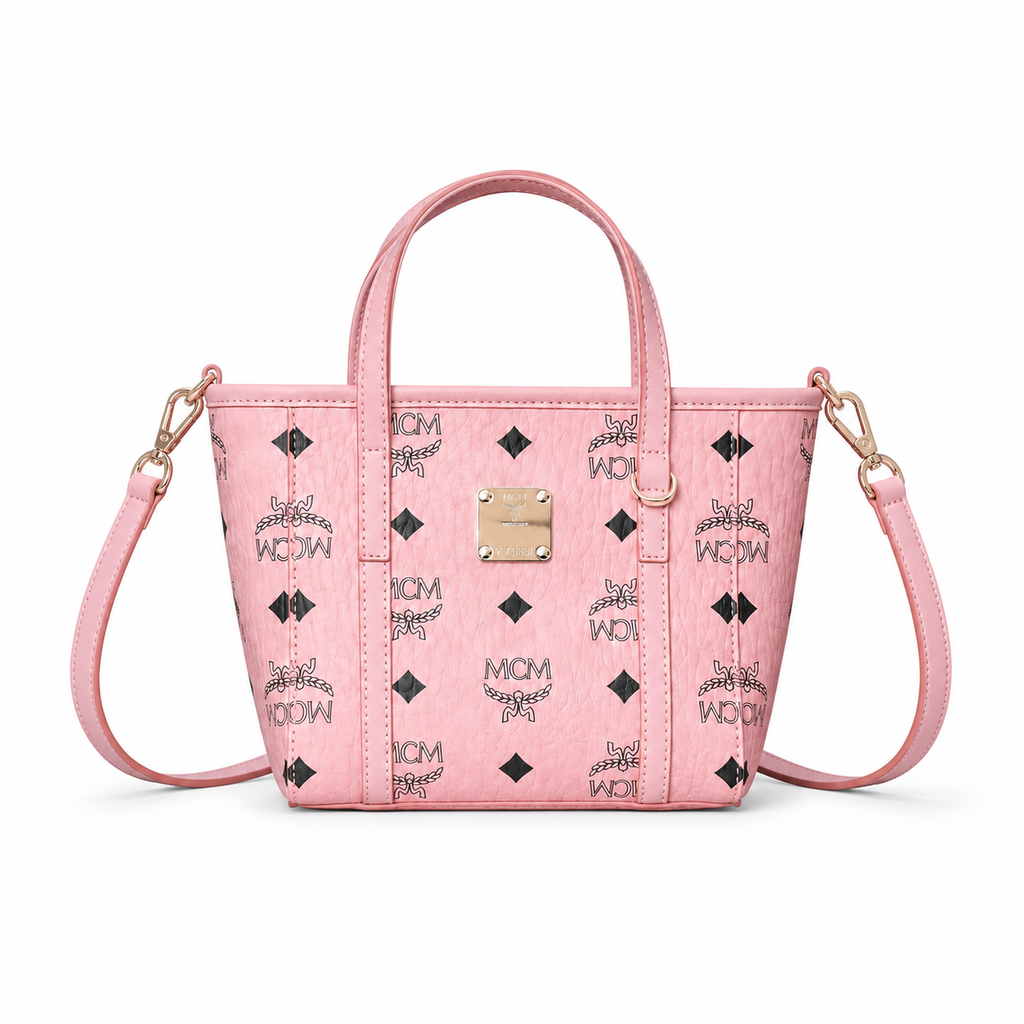 MCM Toni Visetos Series Ultra-Mini Basket Tote Bag