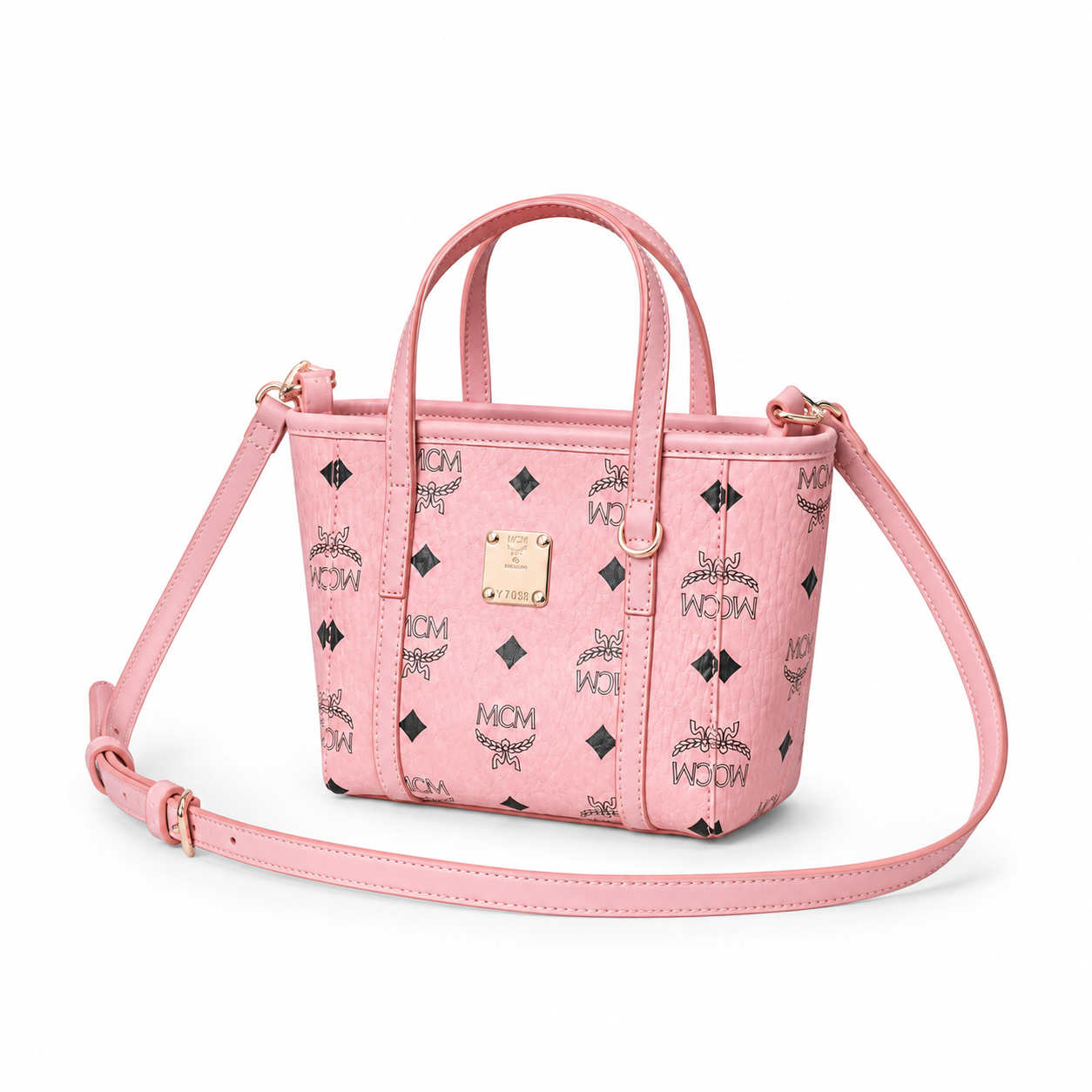 MCM Toni Visetos Series Ultra-Mini Basket Tote Bag