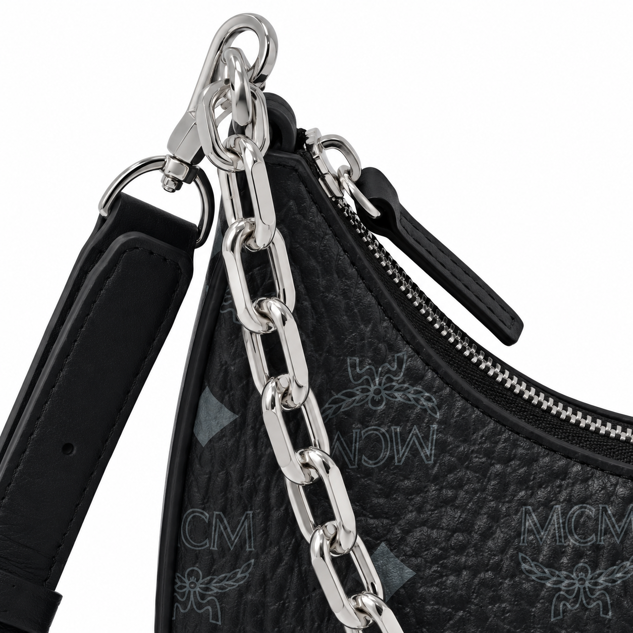 MCM Aren Series Crescent Shoulder Bag