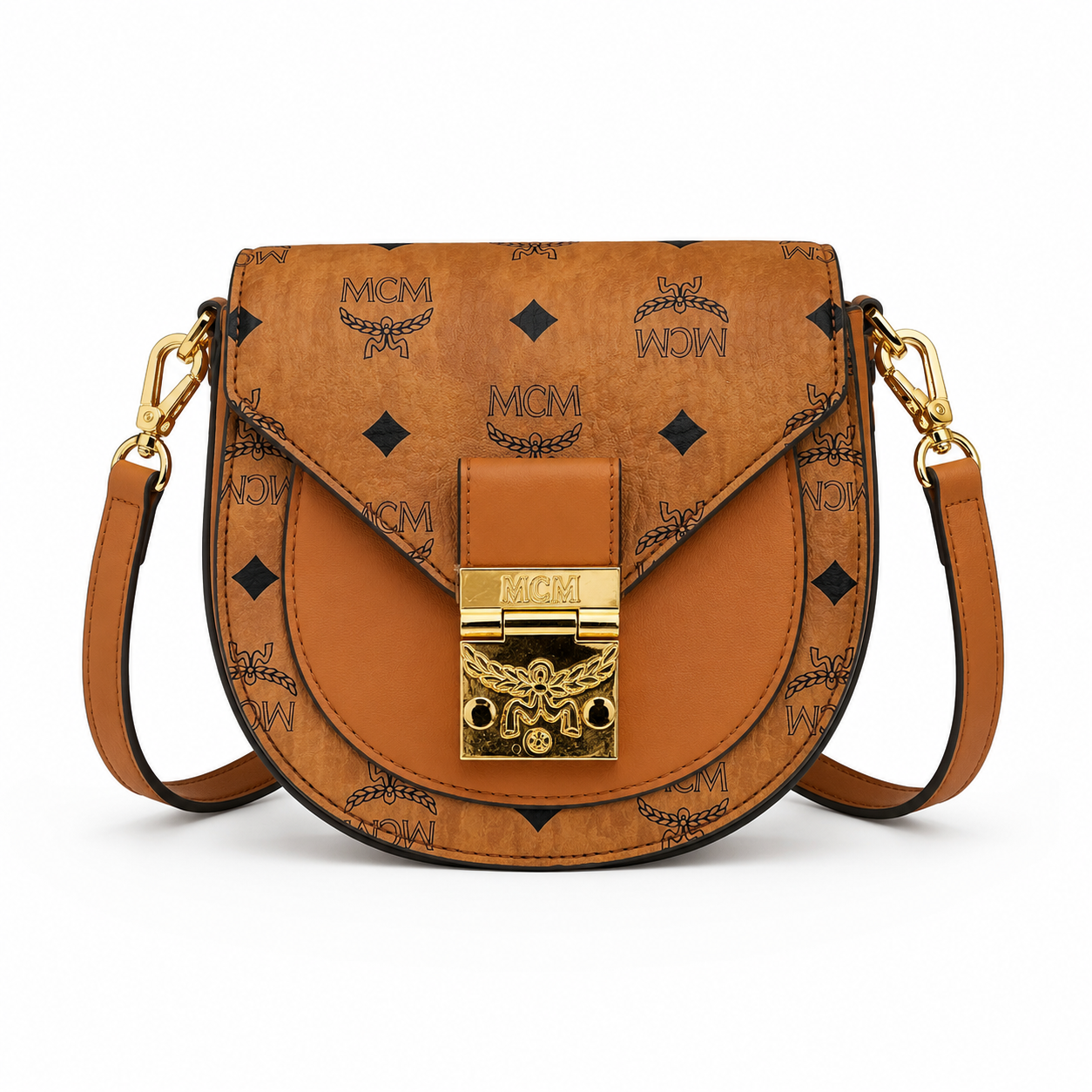 MCM Patricia Visetos Mini Saddle Bag