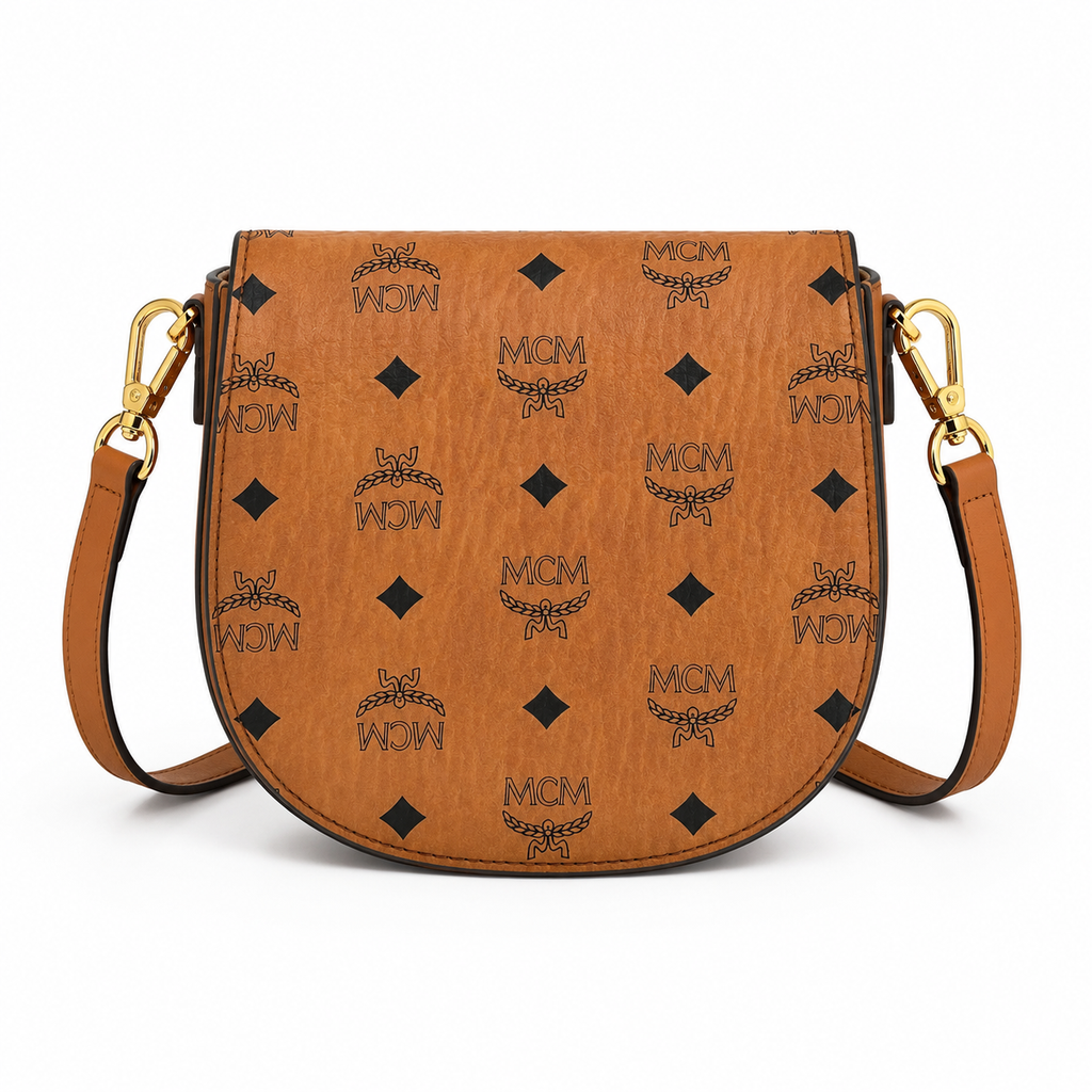 MCM Patricia Visetos Mini Saddle Bag