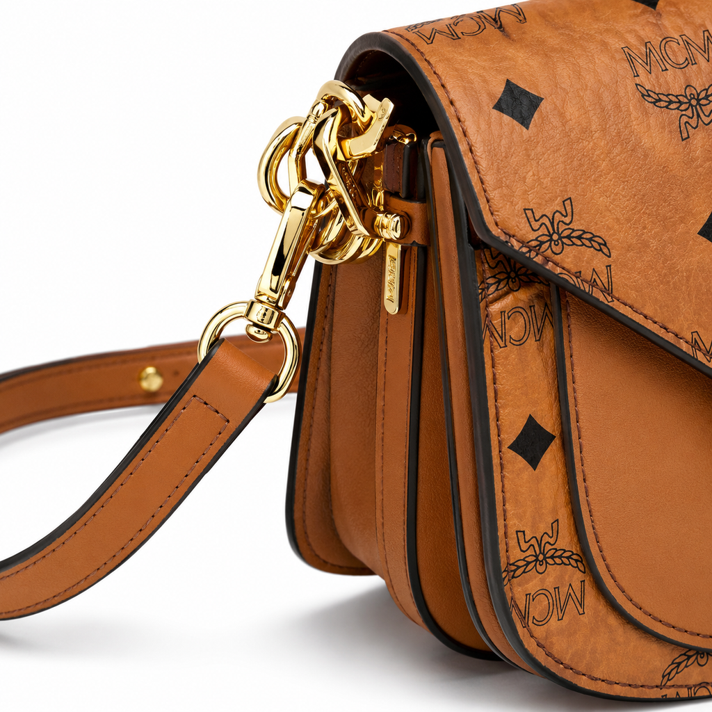 MCM Patricia Visetos Mini Saddle Bag
