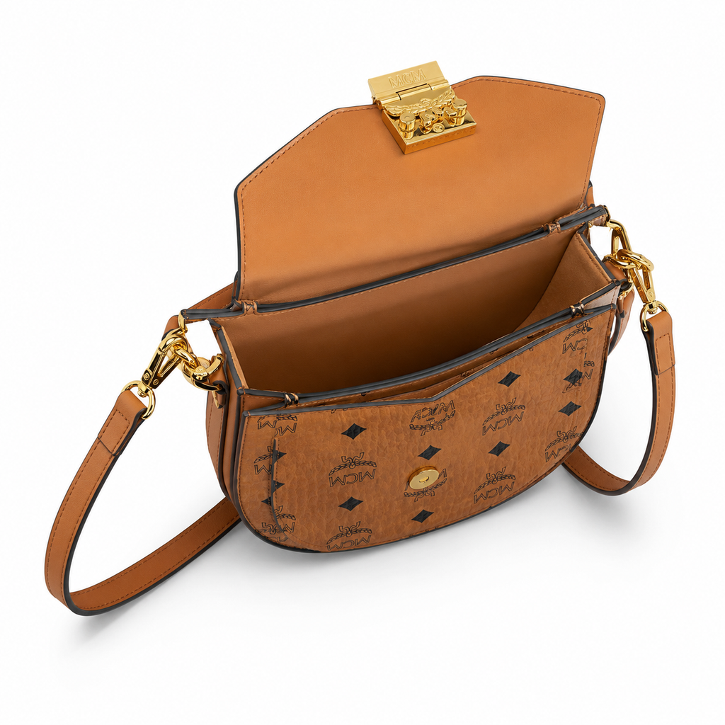 MCM Patricia Visetos Mini Saddle Bag