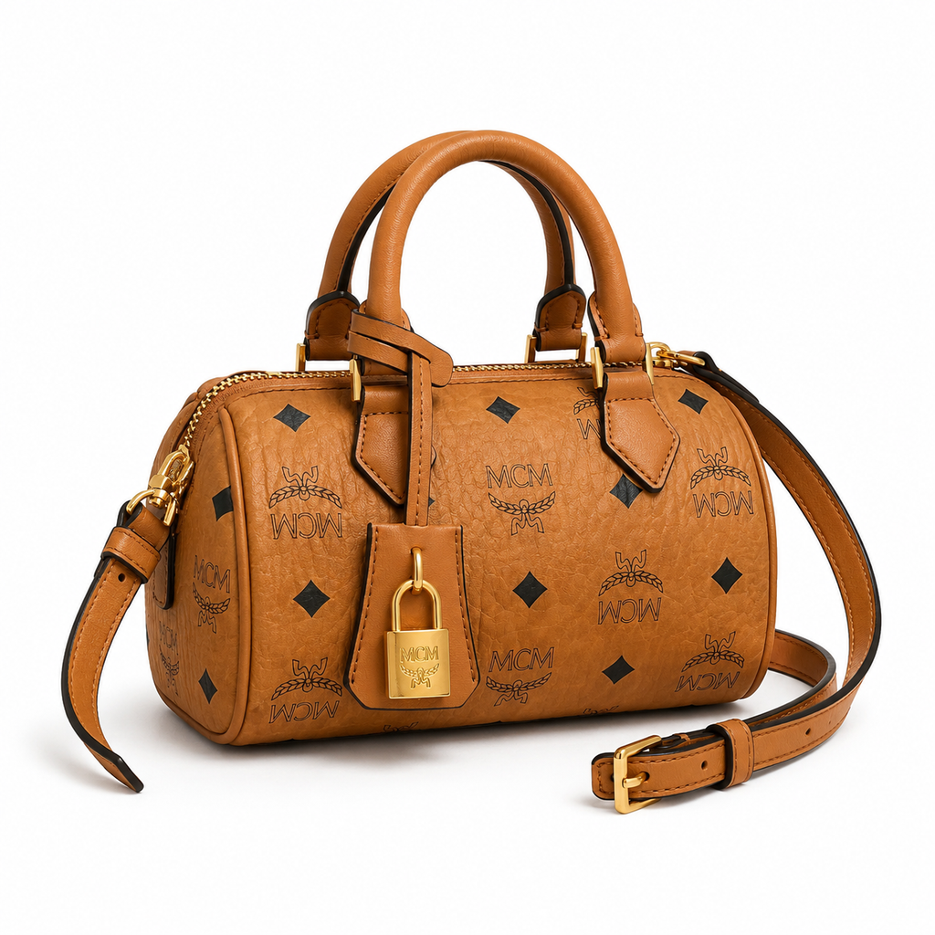 MCM Ella Visetos Series Mini Boston Bag