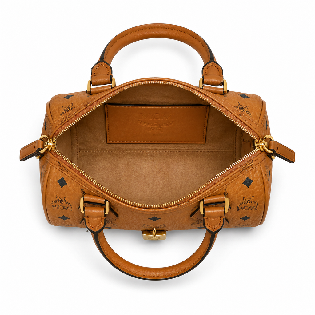 MCM Ella Visetos Series Mini Boston Bag