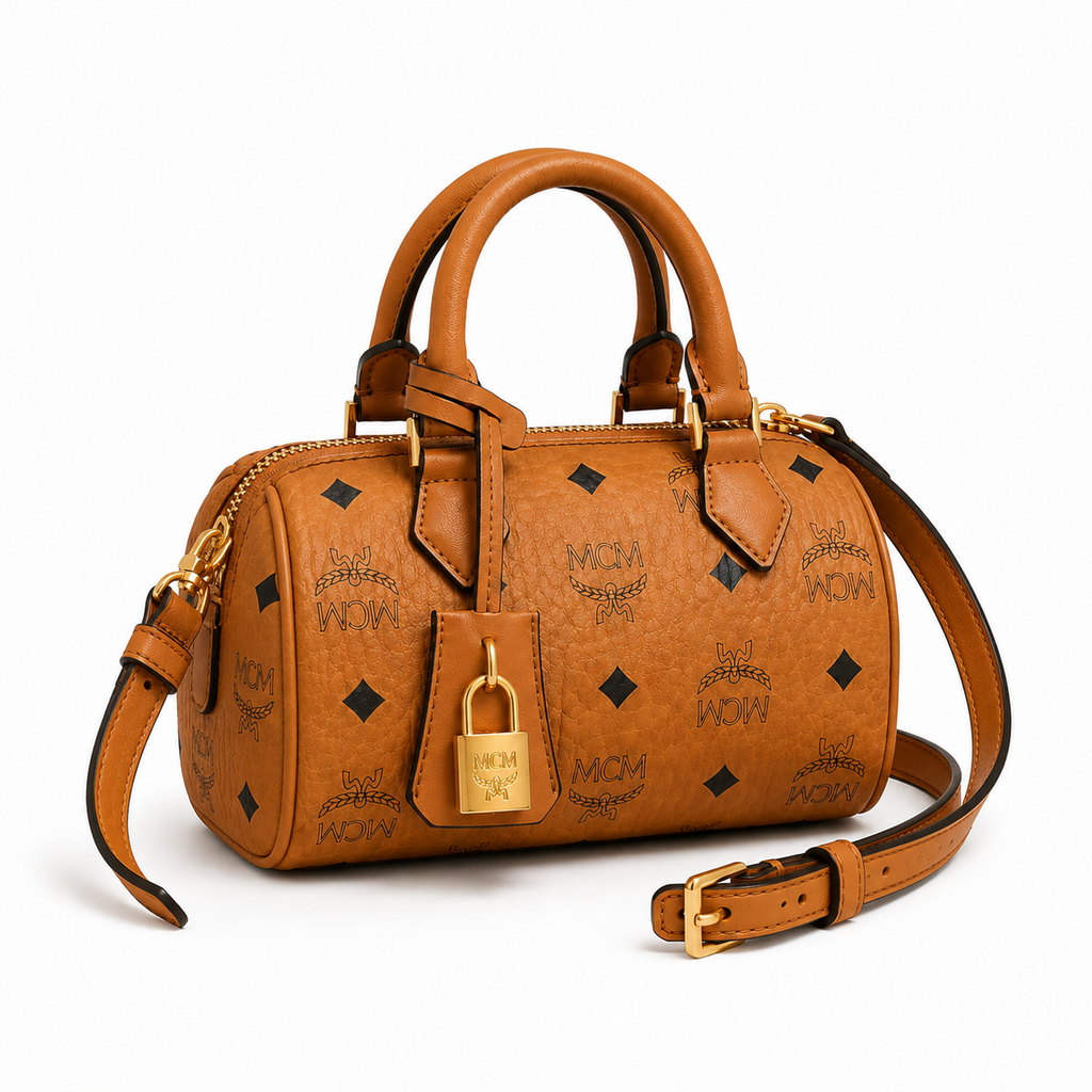 MCM Ella Visetos Series Mini Boston Bag