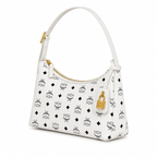 MCM Aren Visetos Series Small White Hobo Bag
