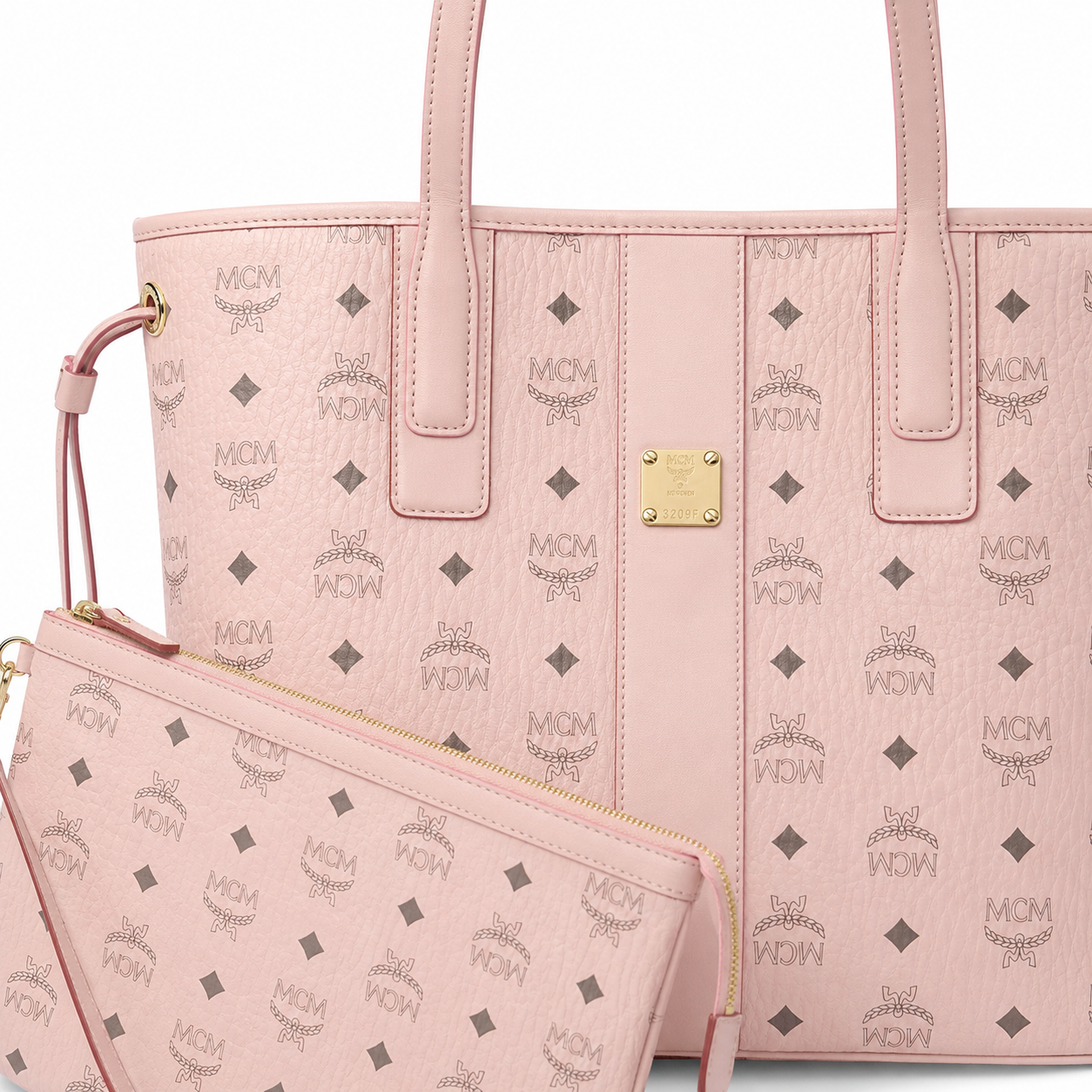 MCM Liz Visetos Series Medium Reversible Tote Bag with Pouch