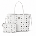 MCM Liz Visetos Series Small Reversible Tote Bag (with Pouch) — White