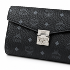 MCM Millie Visetos Series Black Medium Envelope Chain Bag