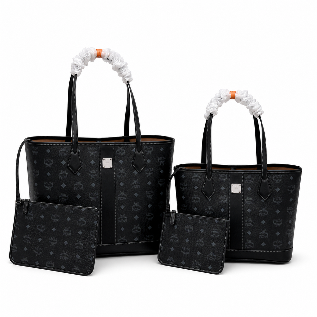 MCM Toni Visetos Medium/Large Tote Bag – Black, Silver, MWPAATN03BK001