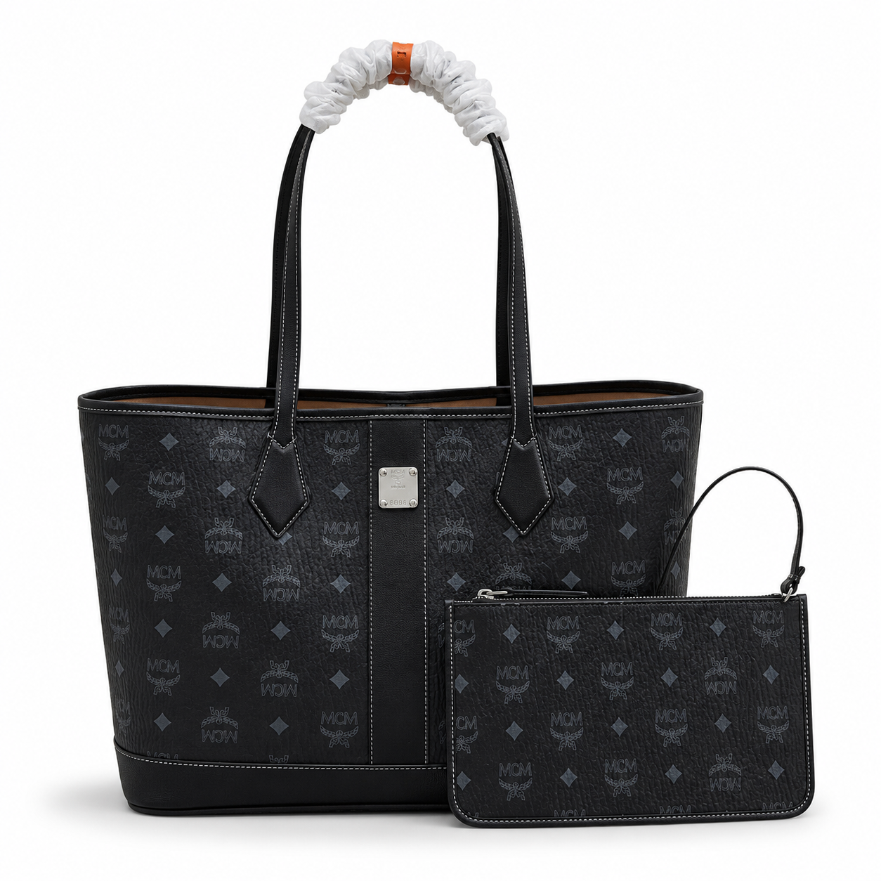 MCM Liz Visetos Series Black Medium Reversible Tote Bag