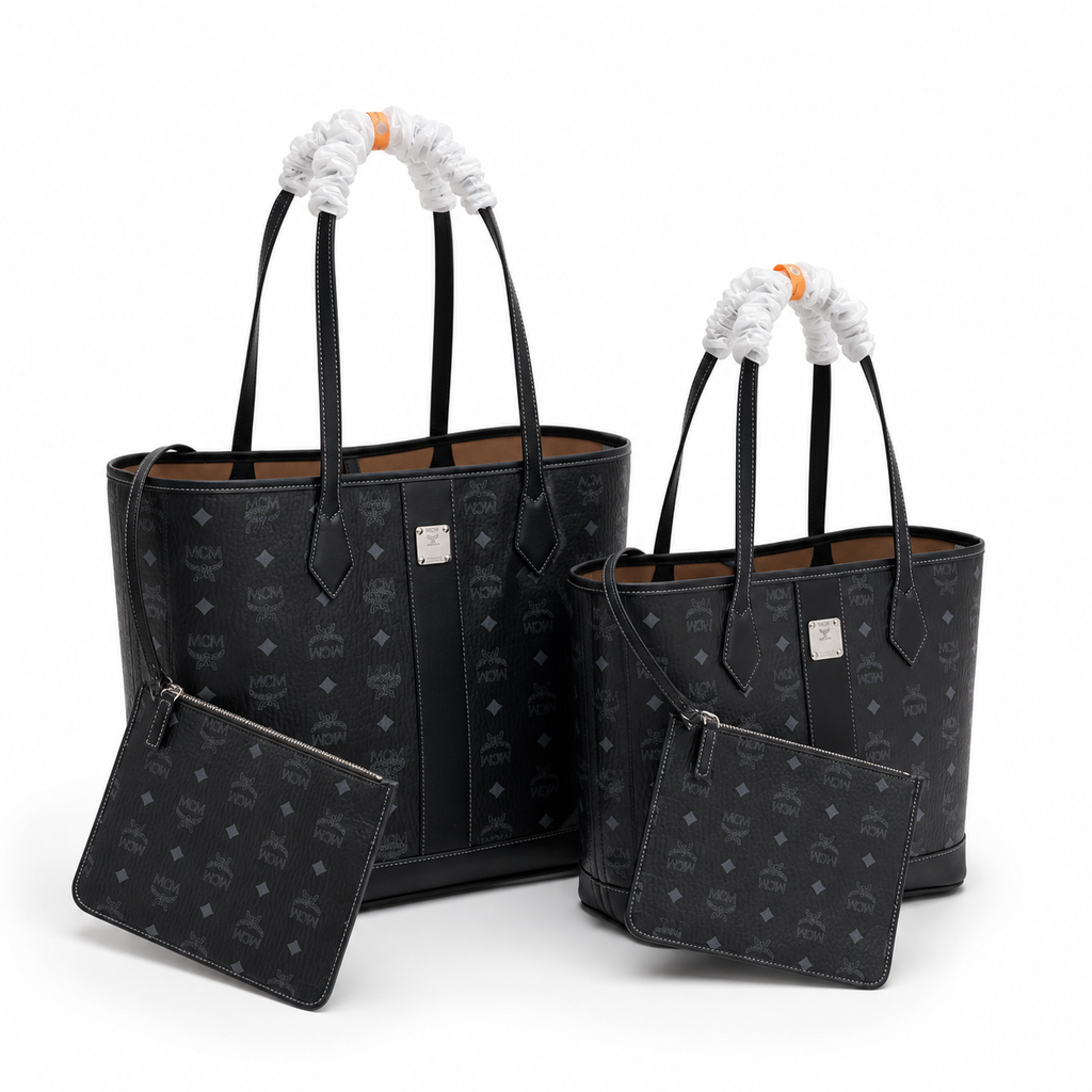MCM Toni Visetos Medium/Large Tote Bag – Black, Silver, MWPAATN03BK001