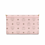 MCM Millie Visetos Series Small Flap Chain Bag in Soft Pink