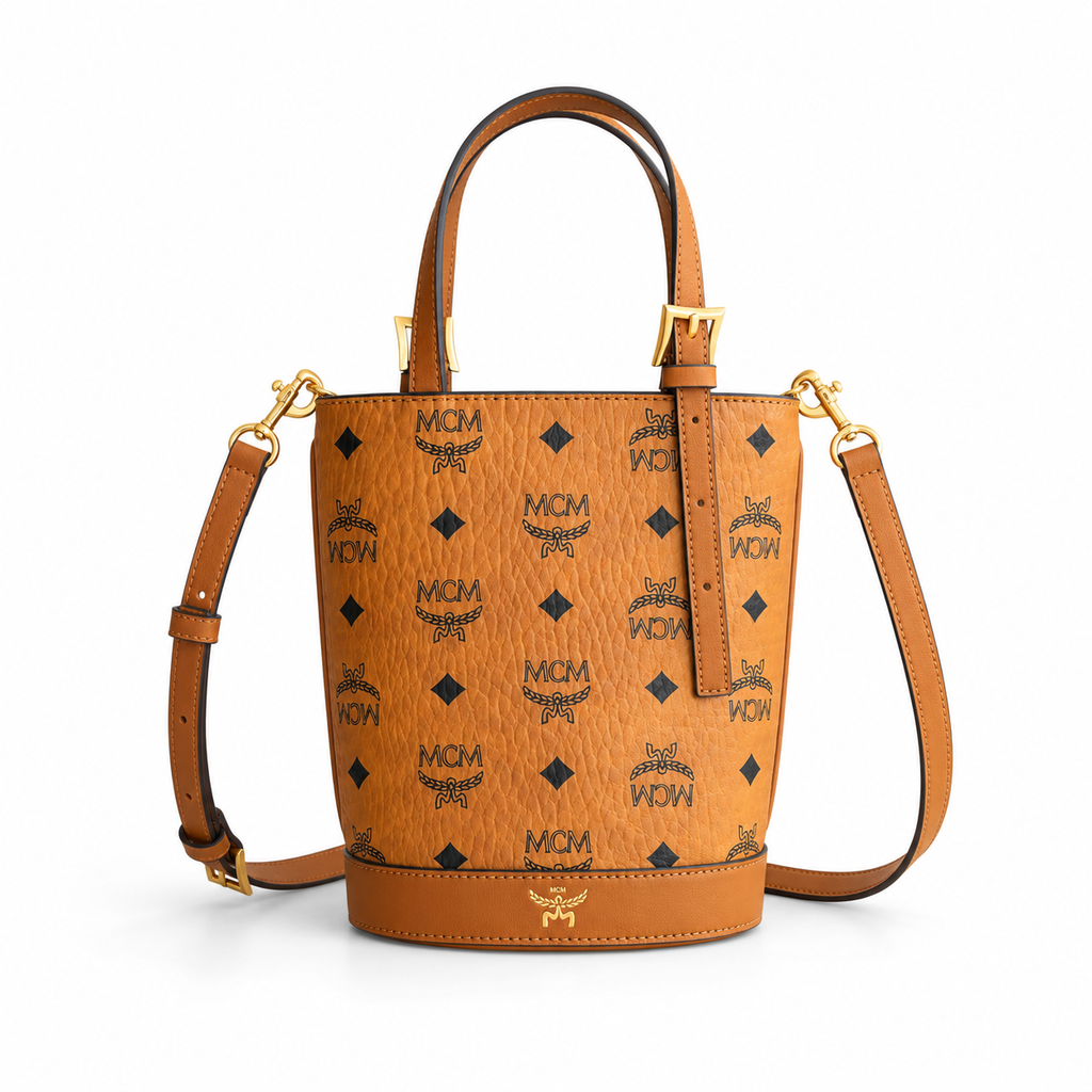MCM Aren Visetos Series Mini Bucket Bag