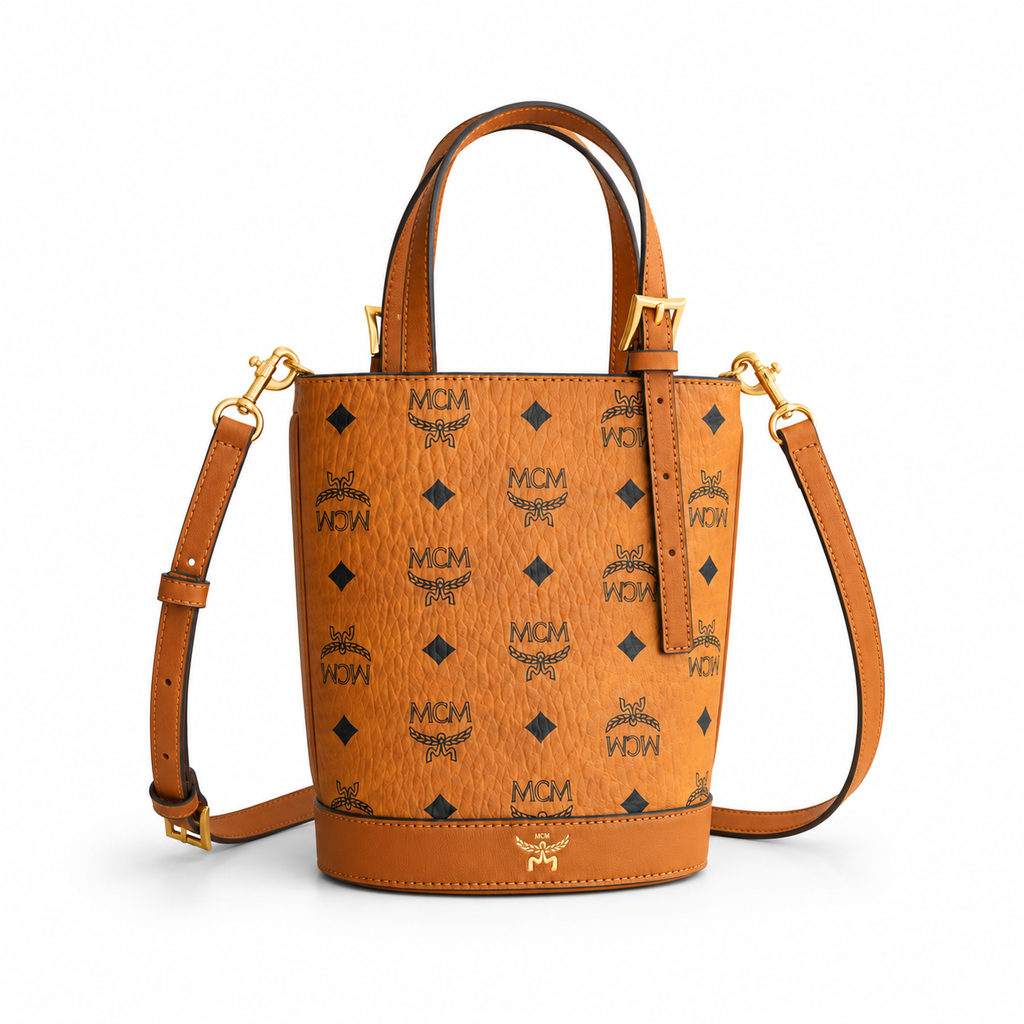 MCM Aren Visetos Series Mini Bucket Bag