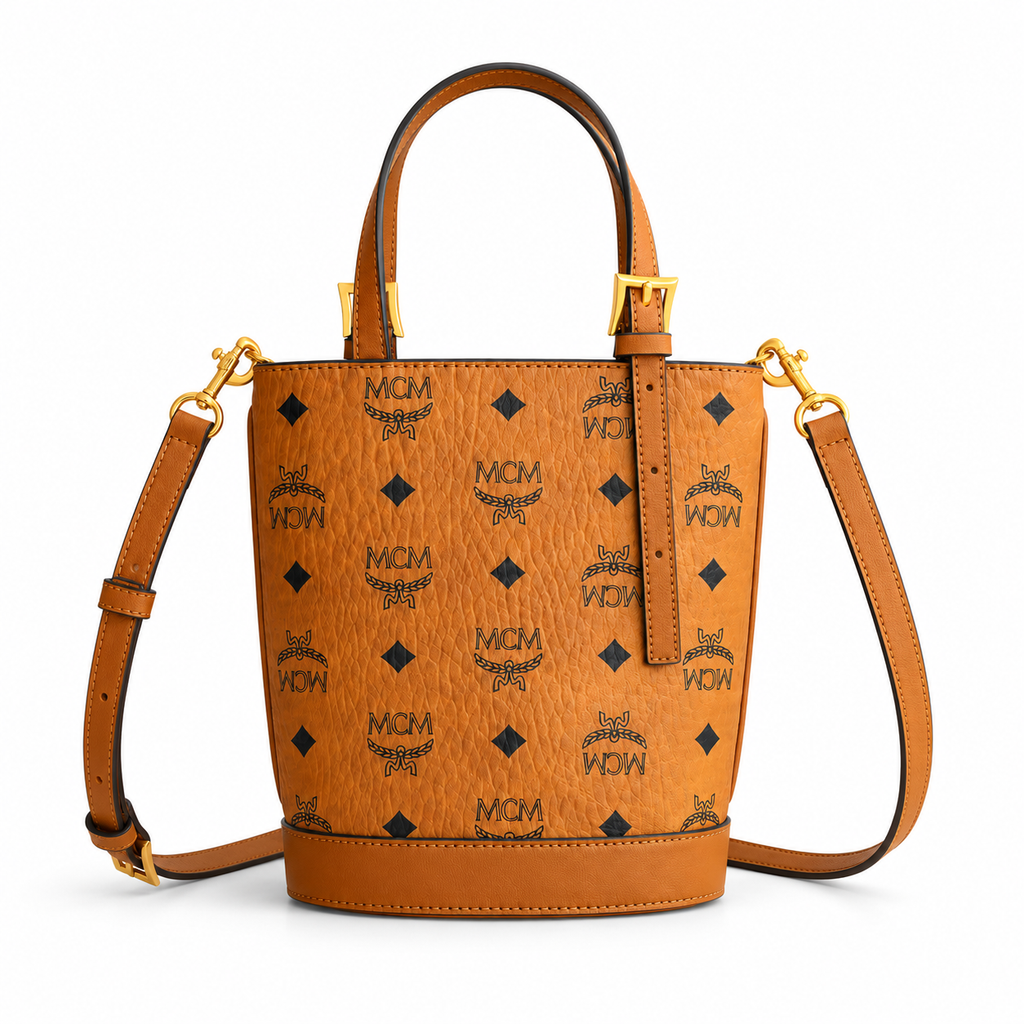MCM Aren Visetos Series Mini Bucket Bag