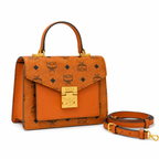 MCM Patricia Satchel Visetos Series — Small Accordion Bag
