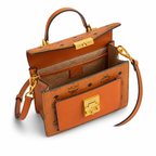 MCM Patricia Satchel Visetos Series — Small Accordion Bag