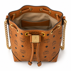 MCM Soft Berlin Visetos Series Small Drawstring Bucket Bag