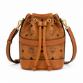 MCM Dessau Visetos Series Mini Drawstring Bucket Bag