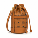 MCM Dessau Visetos Series Mini Drawstring Bucket Bag