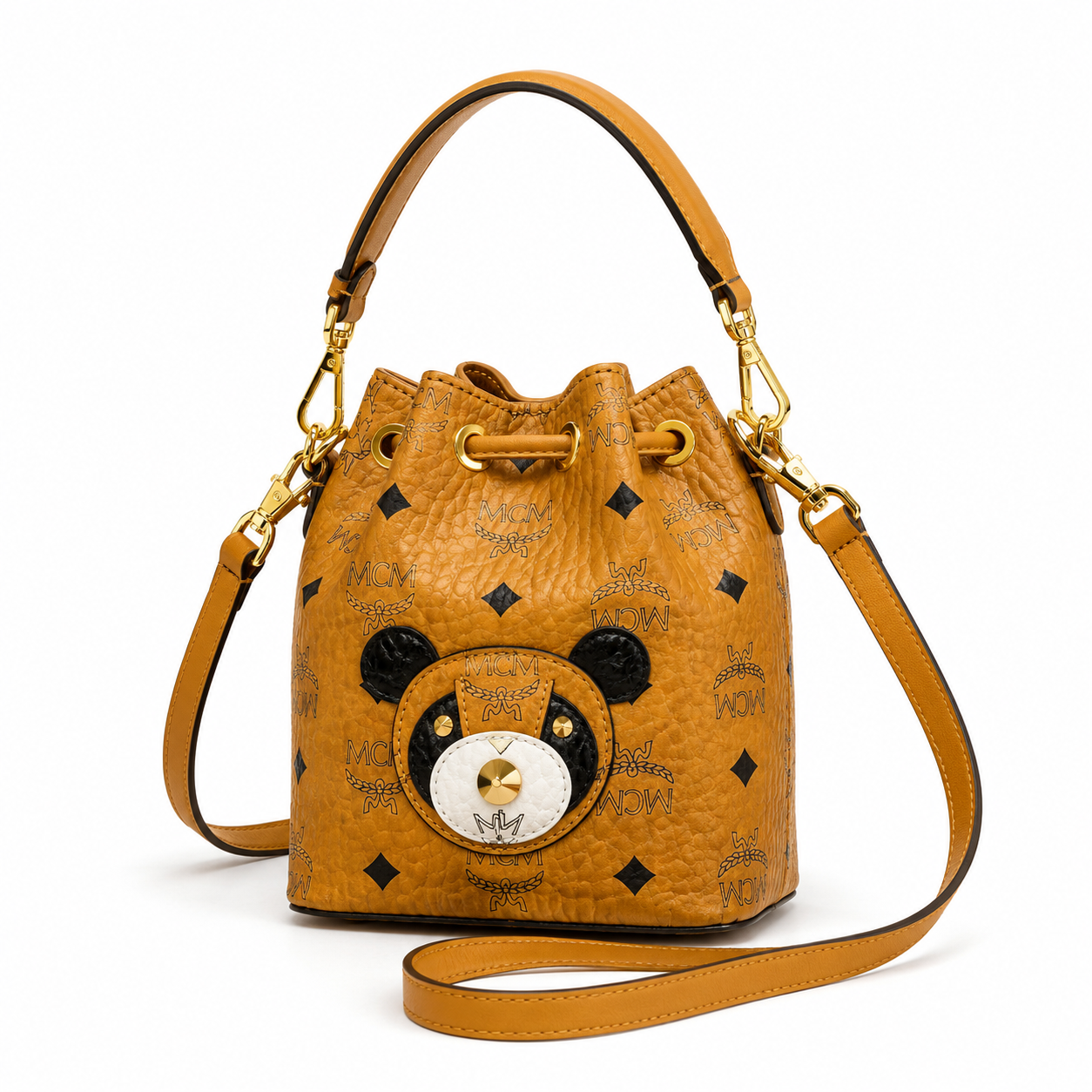 MCM ZOO Series Panda Mini Bucket Bag