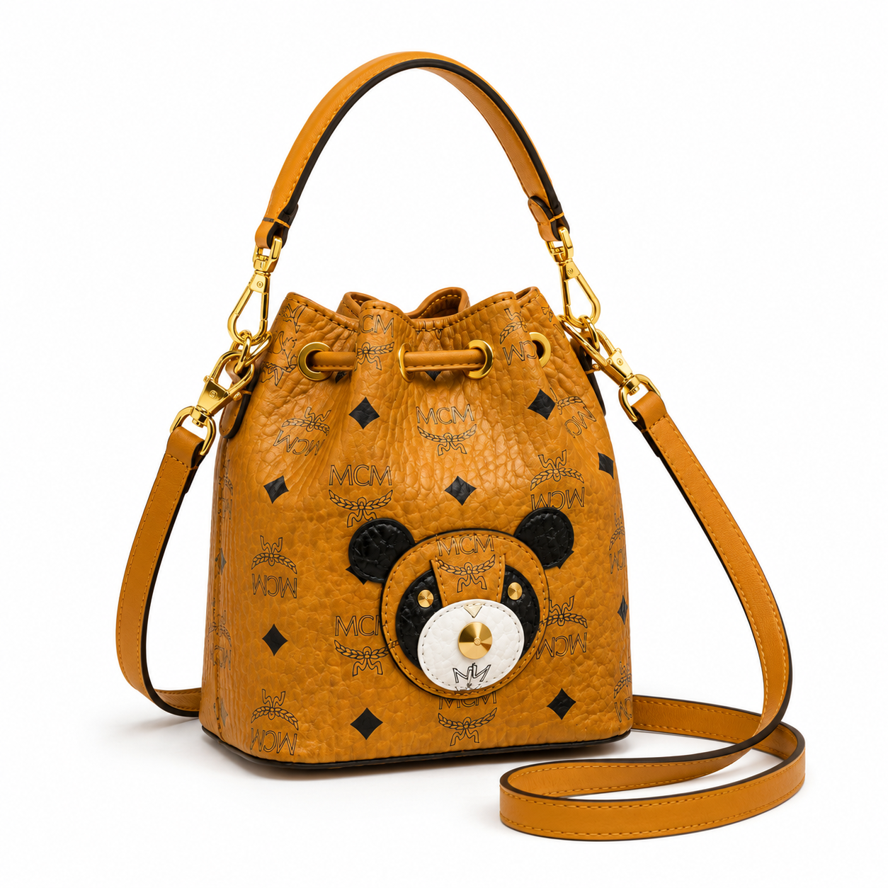 MCM ZOO Series Panda Mini Bucket Bag