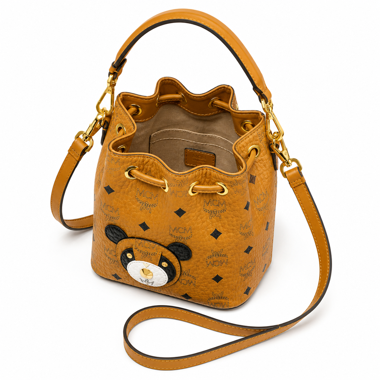 MCM ZOO Series Panda Mini Bucket Bag