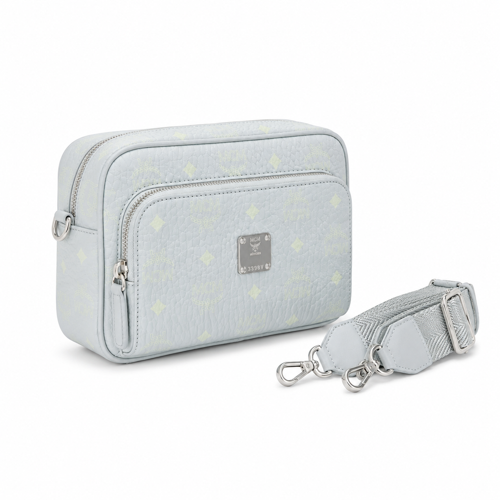 MCM Aren Visetos Mini Camera Bag – Light Grey, MMRAAKC02FP00