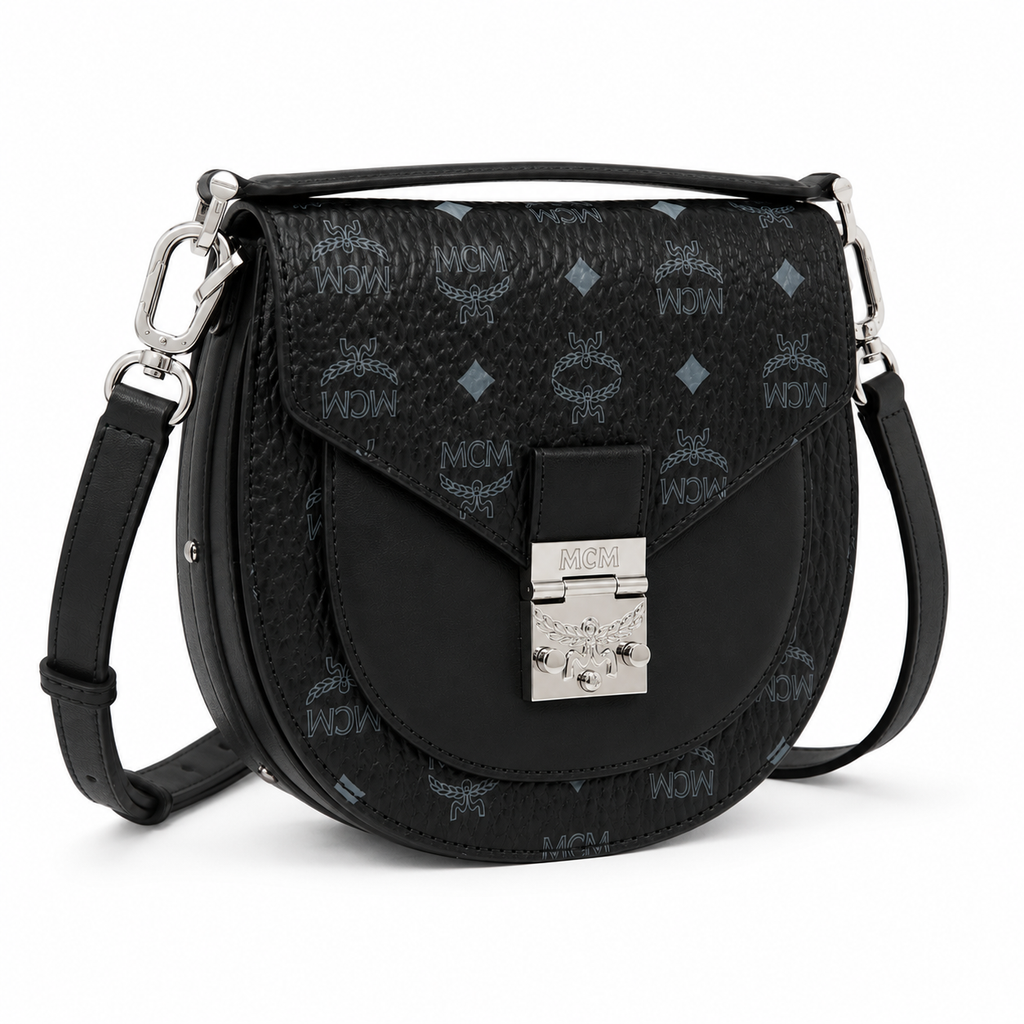 MCM Patricia Visetos Series Small Saddle Bag