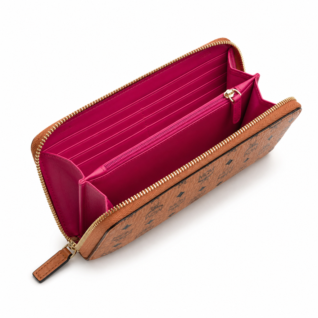 MCM Visetos Long Zip-Around Wallet