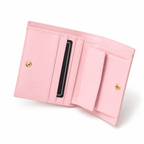 MCM Patricia Pink Leather Bifold Wallet with Gold Plaque – 11x8.5cm