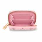 MCM Visetos Original Pink Mini Zip Wallet