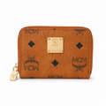 MCM Visetos Original Mini Zip Wallet – Cognac