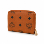 MCM Visetos Original Mini Zip Wallet – Cognac
