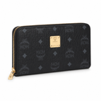MCM Visetos Original Long Zip-Around Wallet – Black